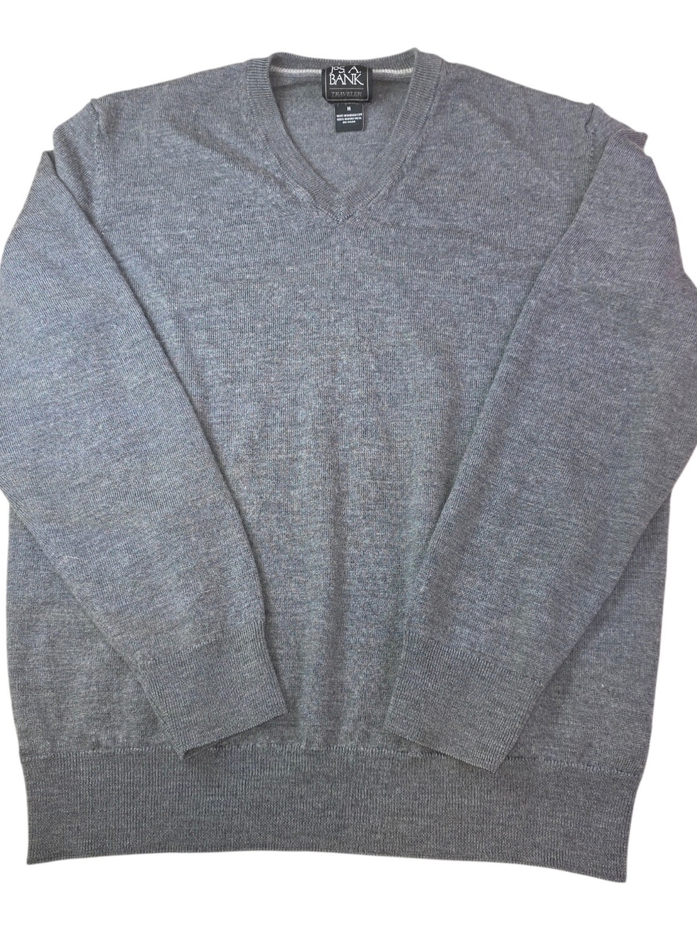 Jos. A. Bank Gray Classic V-Neck Pullover Sweater Size M
